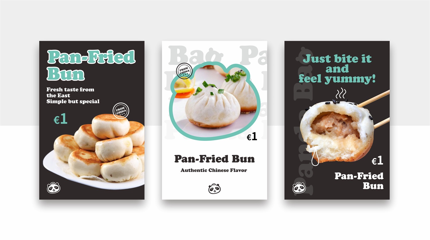 国外水煎包连锁餐饮品牌Panda Bao宣传画设计